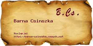 Barna Csinszka névjegykártya
